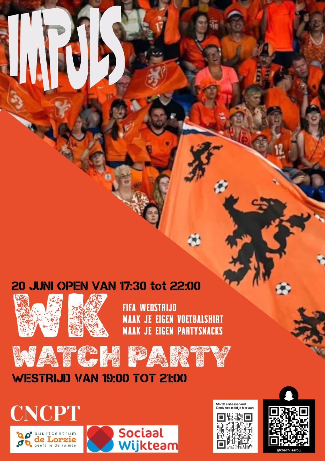 WK Watchparty: Jongerenavond (14+) met muziek, workshops en eten!